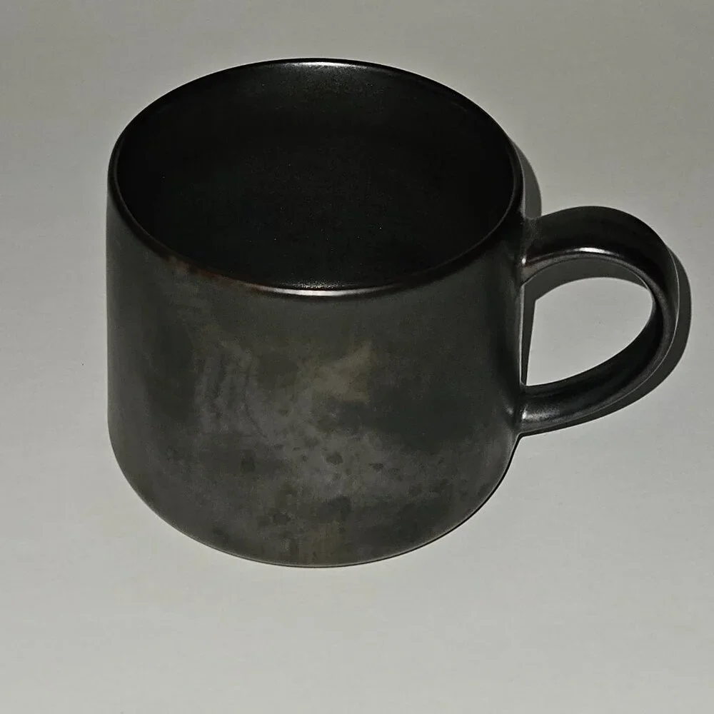 2 Starbucks 2013 Stoneware Mug Coffee Cup Lot 10 oz Brown/Grayish Metallic READ